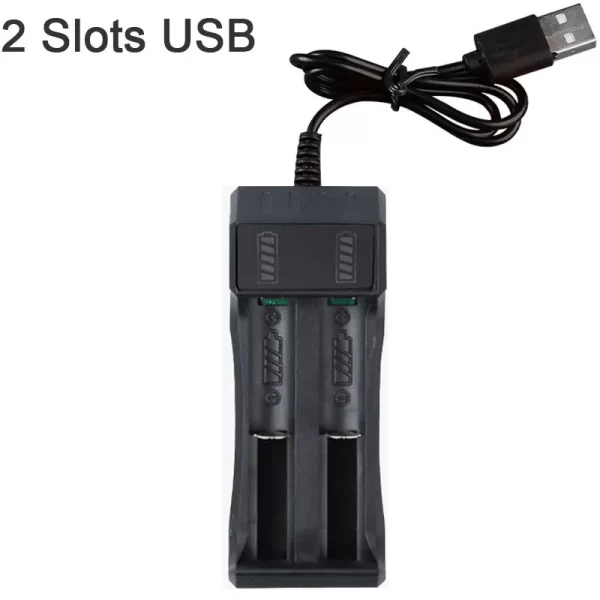 18650 Battery Charger Black 1 2 4 Slots AC 110V 220V Dual For 18650 Charging 3.7V Rechargeable Lithium Battery Charger - Imagem 8