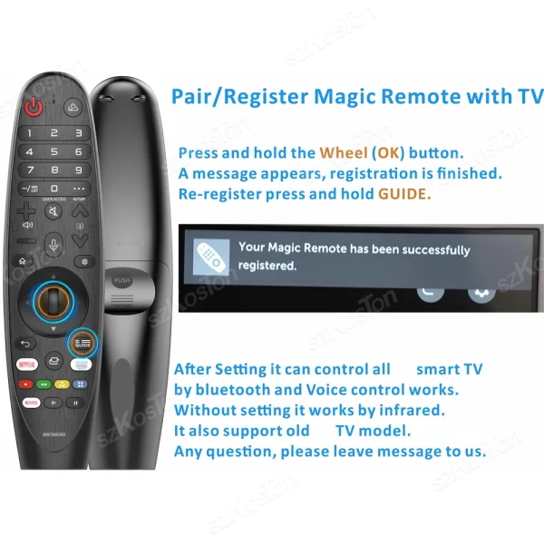 Replacement for LG Magic Remote Control with Pointer Voice Function for LG Smart TV UHD OLED QNED TVs Compatible Netflix Hot Key - Imagem 6