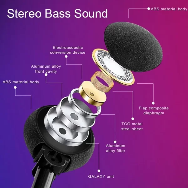 Stereo Earphones Wireless Headset with Mic Glasses Sunglasses for Driving Cycling Sports Noise Reduction Headphones - Imagem 3