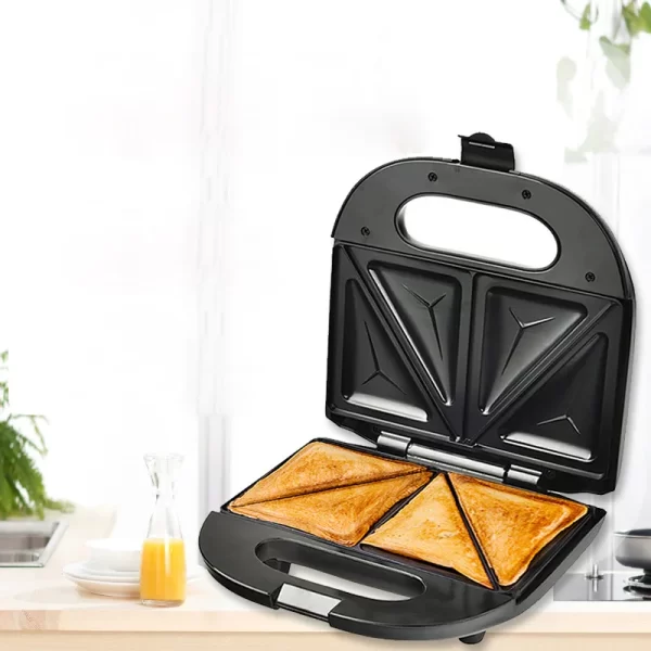 DMWD Home Mini Triangle Sandwich Maker 220V Bread Toaster Personal Breakfast Machine Frying Egg Tool Stainless Steel 750W - Imagem 3