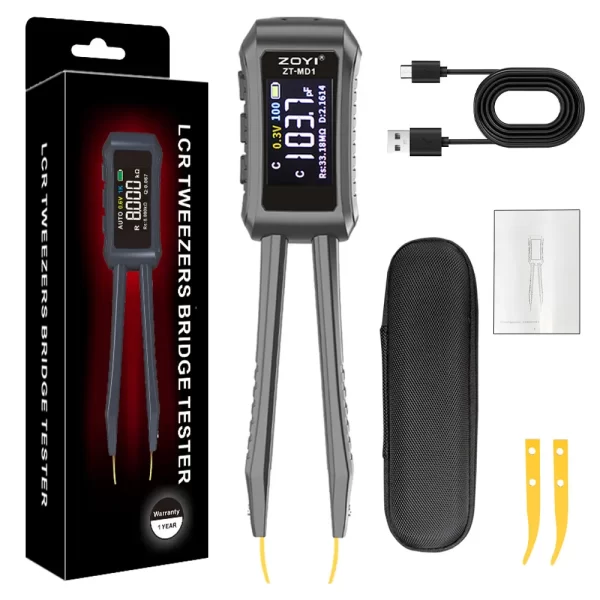 ZOYI ZT-MD1 Multimeter Intelligent Tweezers Lcr Digital Bridge Tester Automatic Measurement Of Resistance Capacitance And Indu - Imagem 12