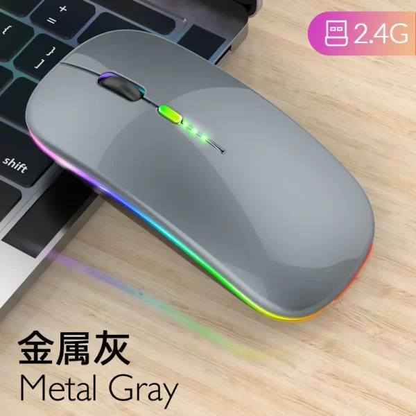 Wireless Mouse RGB Rechargeable Bluetooth Mouse 2.4G Silent Mause Ergonomic Mini Mouse USB Optical Mice For PC laptop Computer - Imagem 20