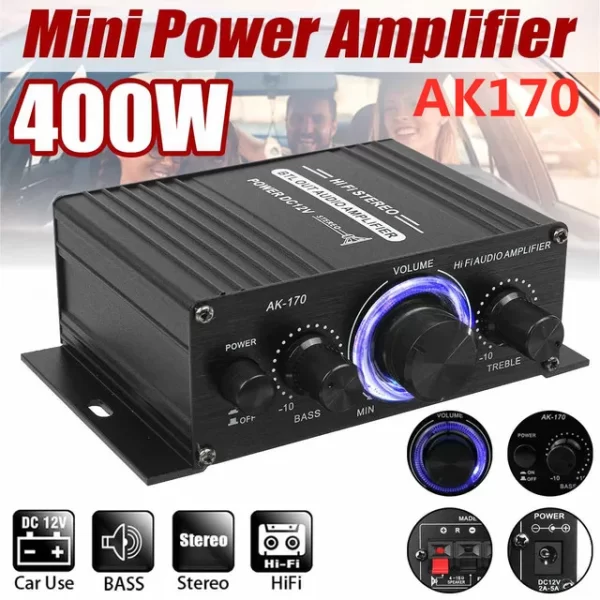 AK380/G8/AK370/AK270/AK170 800W 12V Home Car Hifi Power Amplifier Stereo BASS Audio Amp Speaker Class D Car Home Sound Power Amp - Imagem 7