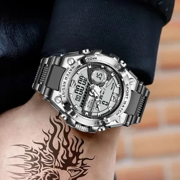 LIGE Men Military Watch Digital 50m Waterproof Wristwatch LED Quartz Clock Sport Watch Male Big Watches Men Relogios Masculino - Imagem 5