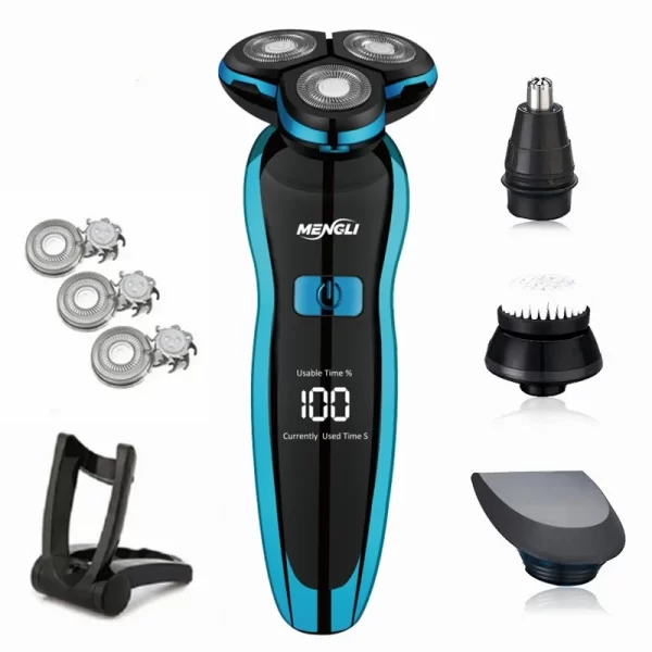 Barbeador Elétrico Barbeador Elétrico Máquina de Cortar Pelos Corporais Máquina de Barbear para Homens Mulheres Máquina de Cortar Barba Rotativa Aparador À Prova D'água - Imagem 8
