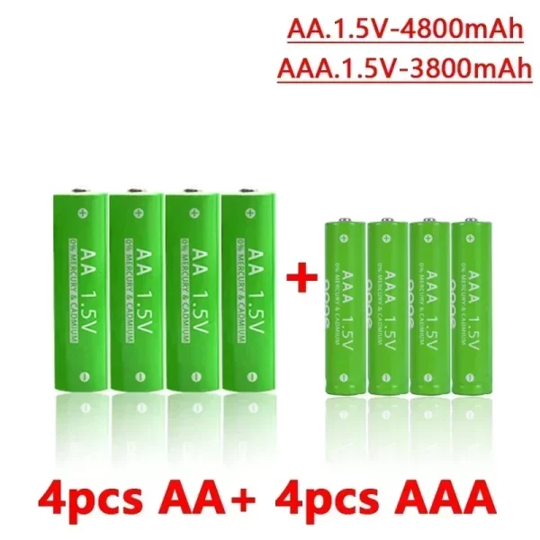 1.5V Rechargeable AA  AAA 4.8-3.8Ah Battery For Torch Toys Clock MP3 Player Replace Ni-Mh Battery Delivery within 15-25 days - Imagem 6