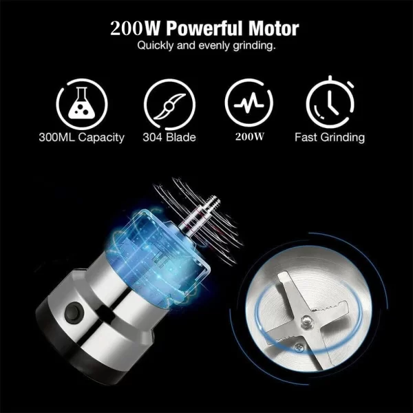 Multipurpose Electric Coffee Bean Grinding Tool Stainless Steel Milling Machine for Seeds Spices Herbs Nuts Coffee Grinder - Imagem 4