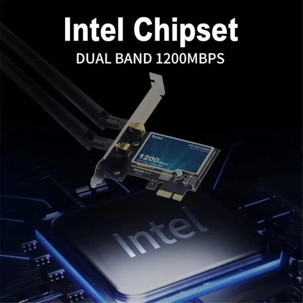 FENVI 1200Mbps Wireless WiFi Card PCIE Adapter FV-AC1200 Dual Band 2.4Ghz/5Ghz 802.11AC For Bluetooth4.0 WiFi Adapter Win7/10/11 - Imagem 4