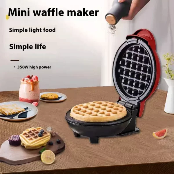 A Versatile Mini Waffle Maker With A Non-Stick Surface For Quick Breakfasts, Snacks And Desserts - Compact Roaster