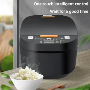 Panela elétrica de arroz doméstica de 5L, aquecimento inteligente com temporizador, panela elétrica de arroz de alta potência, cozimento rápido e multifuncional
