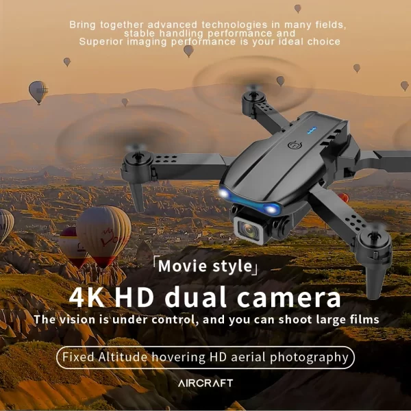 QJ E99 K3 Pro HD 4k Drone Dual Camera High Hold Mode Foldable Mini WIFI Aerial Photography RC Quadcopter Toys Helicopter Dron - Imagem 5