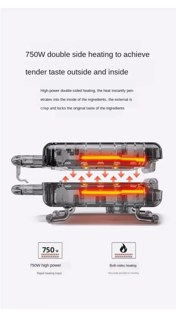 Portable Breakfast Maker Waffle Maker Electric Small Multi-purpose Sandwich Maker Non-stick Coated Baking Pan Easy To Clean - Imagem 5