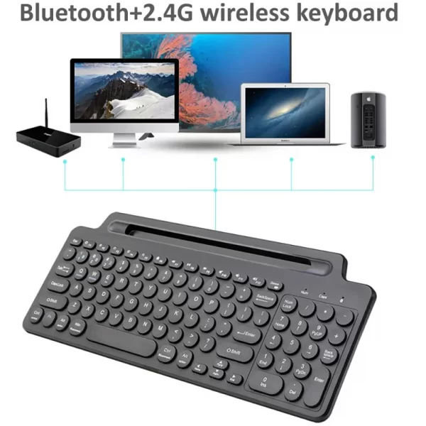 Wireless 2.4G Bluetooth Keyboard Intelligent Touchpad Keyboard Card Slot Numeric Gamer Keypad for Android IOS Windows Laptop PC - Imagem 3