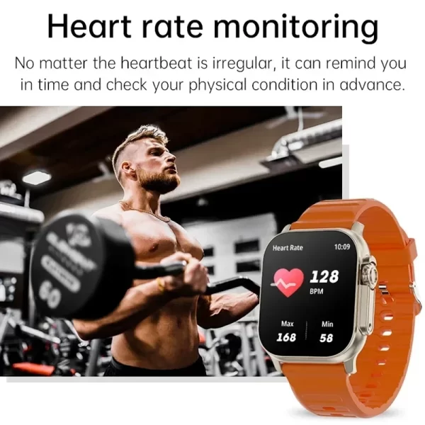 LAXASFIT T900Ultra Smartwatch Bluetooth Talk Smartwatch Message Alert Heart Rate Monitor Sports Watch for Android IOS Men Women - Imagem 4