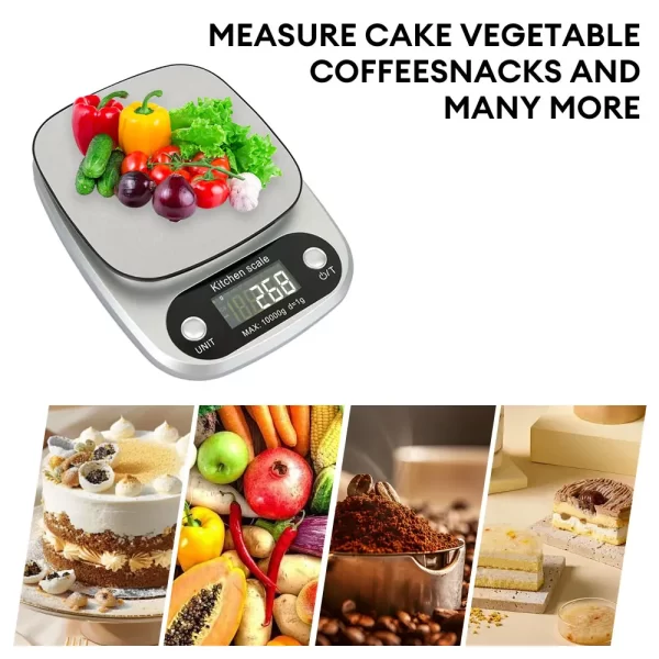 High Precision Kitchen Scale 10kg Electronic Jewelry Food Baking Scale Multifunction Measuring Tool Electronic Scale Lcd Display - Imagem 5