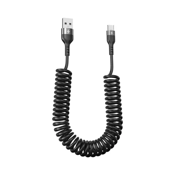 66W 5A Fast Charging Type C Cable Spring Car USB Cable for Xiaomi Redmi POCO Huawei Honor OPPO Phone Charger USB C Cable - Imagem 6