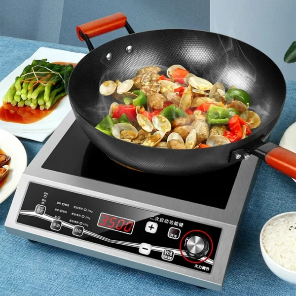 3500W Induction Cooker Commercial high-power single-head Electromagnetic Stove button control maximum load-bearing 50KG 220V - Imagem 3