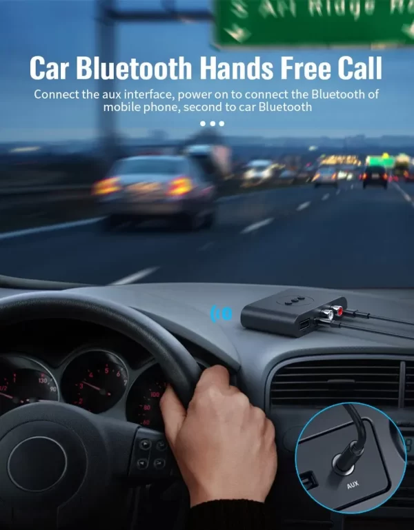 Bluetooth 5.0 Audio Receiver U Disk RCA 3.5mm 3.5 AUX Jack Stereo Music Wireless Adapter with Mic For Car Kit Speaker Amplifier - Imagem 2