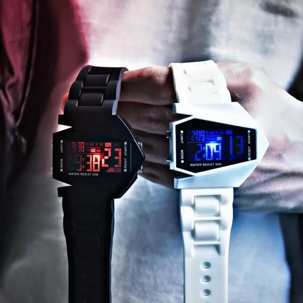Multi-function aircraft watch junior high school students junior high school boys and girls sports electronic watch - Imagem 4