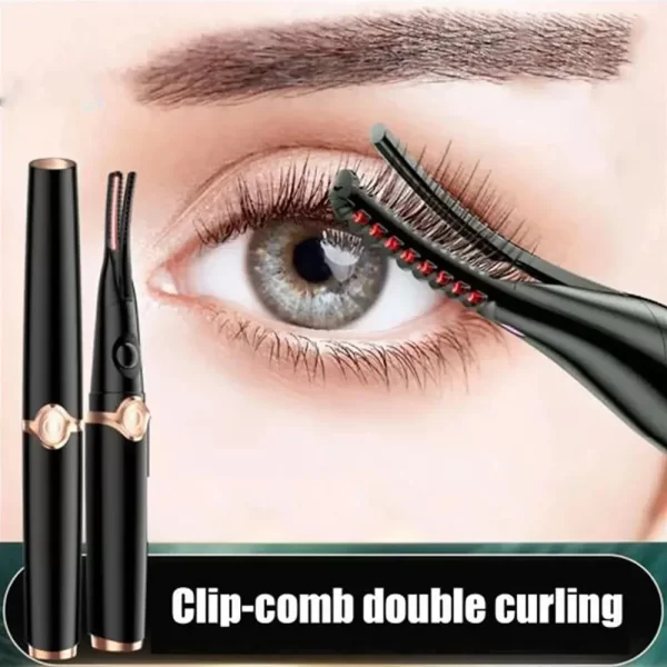 Electric Heated Eyelash Curler USB Rechargeable Eyelashes Quick Lasting Curling Comb&Clip Dual Use Makeup Eyelash Curler - Imagem 3