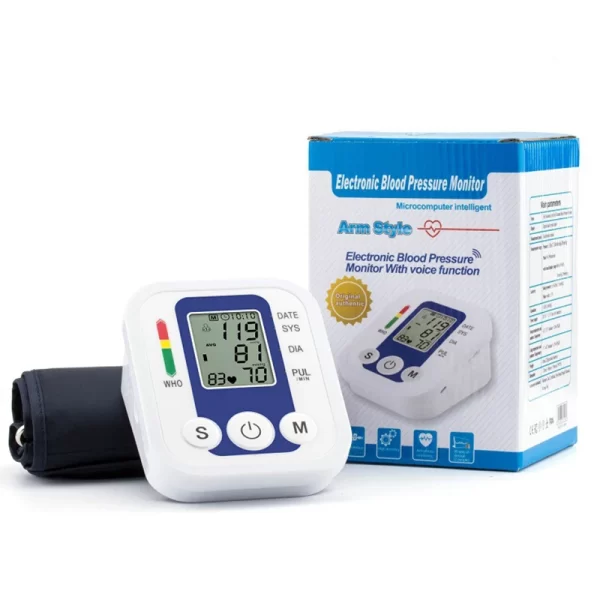 Tnsiômetro medidor de frequência cardíaca e pulso monitor de pressão arterial digital saudável medidor de pressão arterial de braço manguito médico tonômetro de pressão automático - Imagem 2