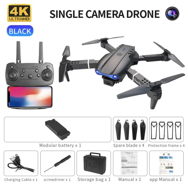 QJ E99 K3 Pro HD 4k Drone Dual Camera High Hold Mode Foldable Mini WIFI Aerial Photography RC Quadcopter Toys Helicopter Dron - Imagem 12