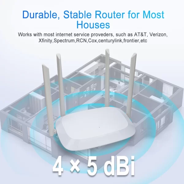 Wireless WiFi Router 1200Mbps Dual Band 2.4GHz 5GHz Wifi Repeater 4*6dBi Antennas Signal Amplifier Wider Coverage Wi-Fi Extender - Imagem 5