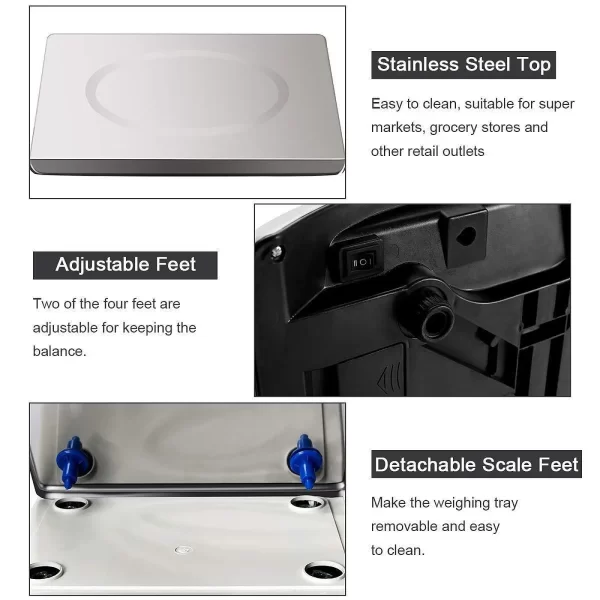 Digital Scale Price Computing Scale LCD Display Commercial Food Counting Weighing Scale for Retail Outlets Deli Farmers Market - Imagem 5