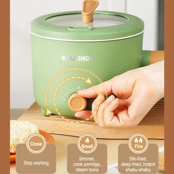 Electric Cooker Kitchen Appliance Double Layer Home for Hot Pot Cooking Soup Heater Multifunction Cooker Mini Non-stick Pan Pots - Imagem 4