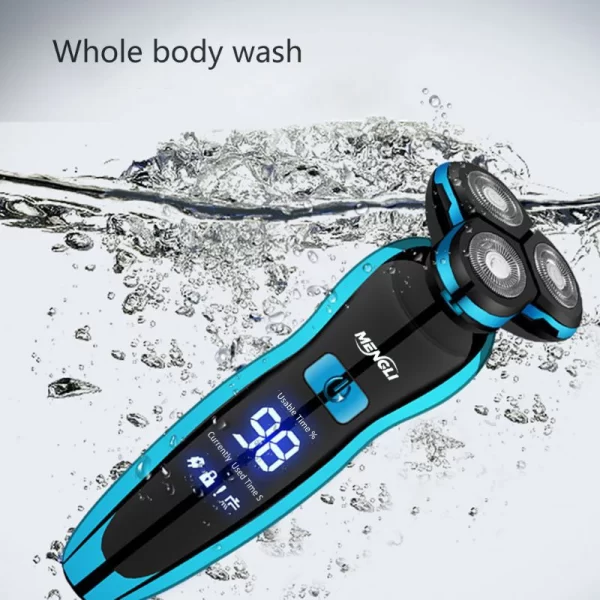 Barbeador Elétrico Barbeador Elétrico Máquina de Cortar Pelos Corporais Máquina de Barbear para Homens Mulheres Máquina de Cortar Barba Rotativa Aparador À Prova D'água - Imagem 4