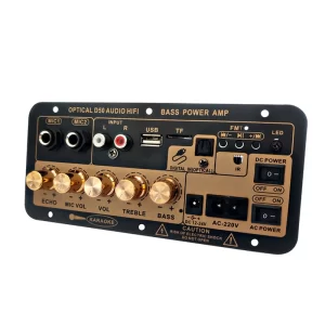Bluetooth Audio Amplifier Board 100W Digital Subwoofer Dual Microphone AMP Module for 4-8 ohms Speaker for Home Car 110V/220V