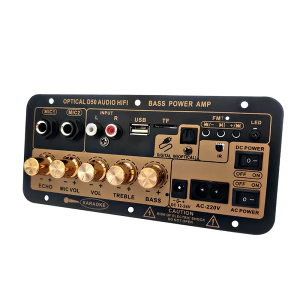 Bluetooth Audio Amplifier Board 100W Digital Subwoofer Dual Microphone AMP Module for 4-8 ohms Speaker for Home Car 110V/220V