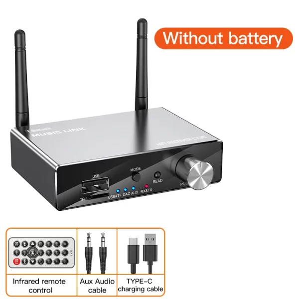 Bluetooth Transmitter Receiver BT5.3 Stereo Low Latency AUX 3.5mm Optical Wireless Music Audio Adapter Remote Control For TV PC - Imagem 8