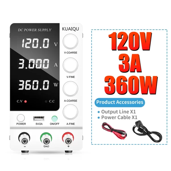 30V 10A DC Fonte de alimentação com display digital ajustável Mini fontes de alimentação de laboratório Regulador de tensão 60V 5A 120V 3A 32V 6A - Imagem 13