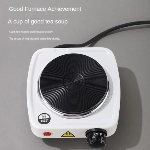 500W Electric Tea Warmer Stove Portable Cast Iron Hot Plate Coffee Milk Heater Adjustable Temperatur Induction Cooker - Imagem 2
