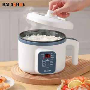 Panela elétrica de arroz de 1,7 L, camada dupla, 220 V, multicooker, antiaderente, inteligente, mecânica, panela de arroz a vapor para casa