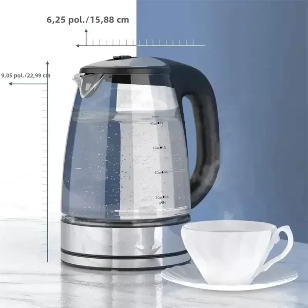 DEVISIB 2.0L Electric Glass Kettle 2200W with Temperature Control 4-Hour Keep Warm Auto-Off Boil-Dry Protection for Coffee & Tea - Imagem 5