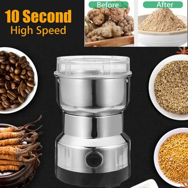 Moedor de grãos de café 1 peça, moinho de grãos doméstico, aço inoxidável, grãos ultrafinos, triturador de medicina chinesa, moedor elétrico - Imagem 3