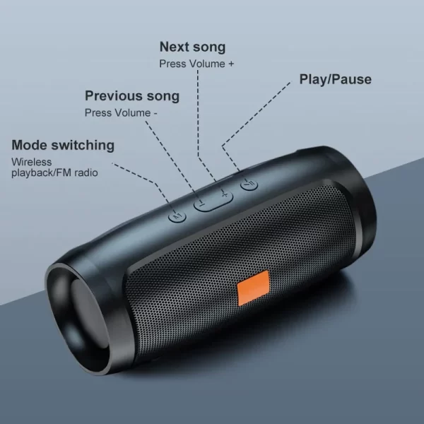 TF USB Bluetooth Speaker Dual Speaker Stereo Outdoor Tfusb Playback Fm Voice Broadcasting Portable Subwoofer Wireless Speaker - Imagem 5