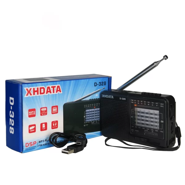 XHDATA D-328 Versatile AM/FM/SW DSP Portable Radio Receiver with MP3 Player TF Card USB, and Bluetooth Connectivity - Imagem 5