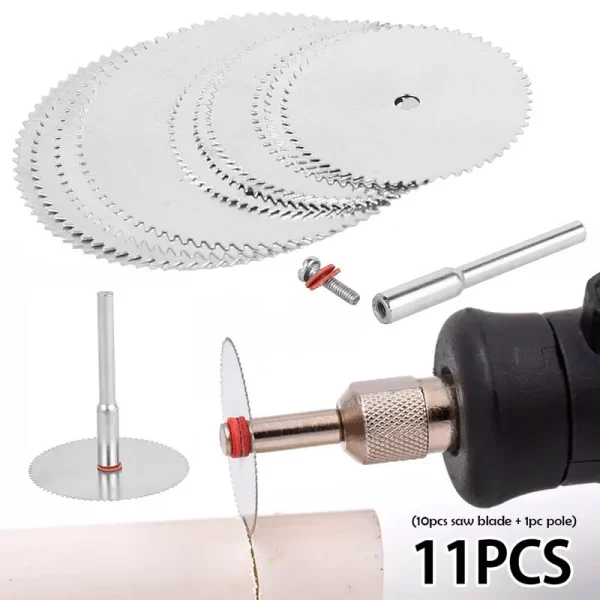 11PCS Micro Circular Saw Blade Accessory Electric Grinding Cutting Disc Metal Cutter Rotary Tool Electric Tool Wood Cut - Imagem 2