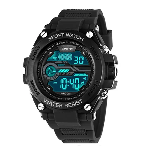 YIKAZE Men's Sports Watch Waterproof Man Sport Watches Multifuction LED Digital Military Watch Alarm Clock Electronic Wristwatch - Imagem 2