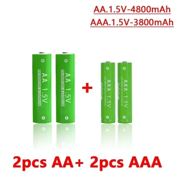 1.5V Rechargeable AA  AAA 4.8-3.8Ah Battery For Torch Toys Clock MP3 Player Replace Ni-Mh Battery Delivery within 15-25 days - Imagem 11