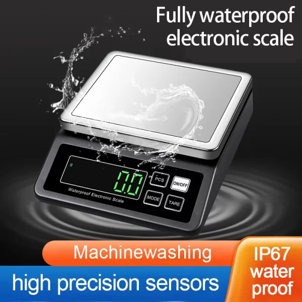 Fully Waterproof Kitchen Scale USB 0.1g/1g High Precision Electronic Balance 304 Stainless Steel Scales with Counting Function - Imagem 3