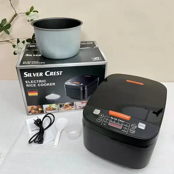 Panela elétrica de arroz doméstica de 5L, aquecimento inteligente com temporizador, panela elétrica de arroz de alta potência, cozimento rápido e multifuncional - Imagem 6