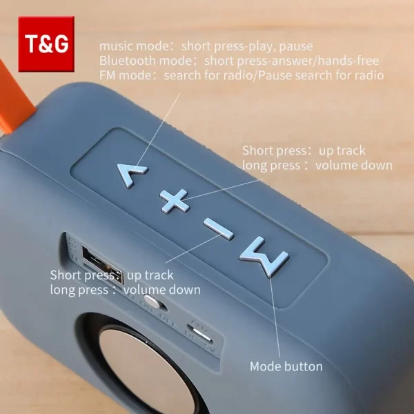 Speaker TG506 Portable Mini Wireless Soundbar Bluetooth 5.0 Outdoor Indoor HIFI Loudspeaker Support TF Card FM Radio Waterproof - Imagem 3
