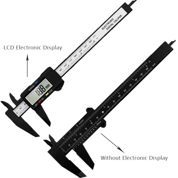 150mm 100mm Electronic Digital Caliper Carbon Fiber Dial Vernier Caliper Gauge Micrometer Measuring Tool Digital Ruler - Imagem 2