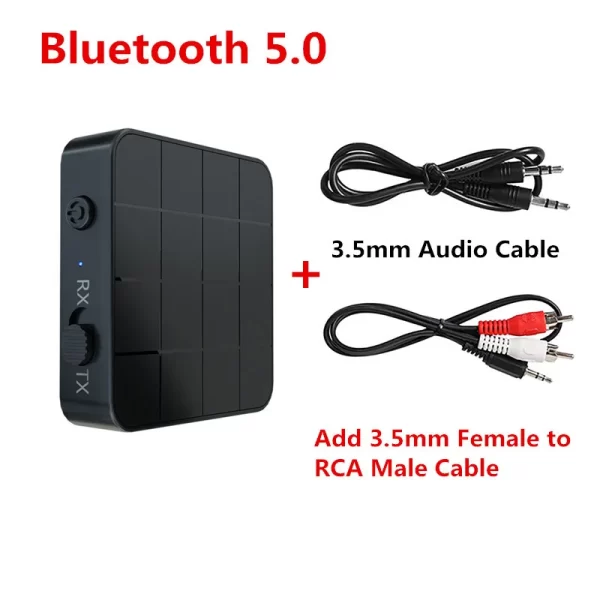 2 In 1 Bluetooth Audio Receiver Transmitter 3.5mm AUX Jack RCA USB Dongle Music Stereo Wireless Adapter For Car TV PC Headphone - Imagem 7