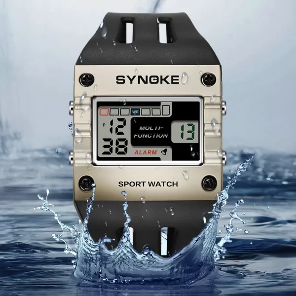 SYNOKE Digital Watch Men Sports Electronic Watch Waterproof Night Glow Large Screen Square Student Watch Outdoor New Color Trend - Imagem 3
