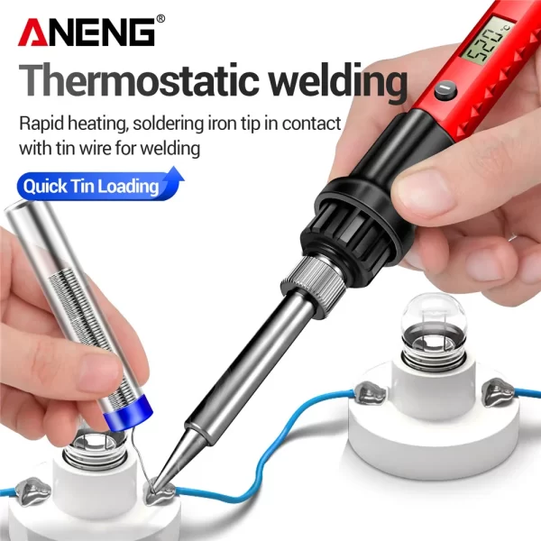 ANENG SL104/SL105 Electric Soldering Iron Professional Digital Display Adjustable Temperature Portable Kit Welding Solder Repair - Imagem 2